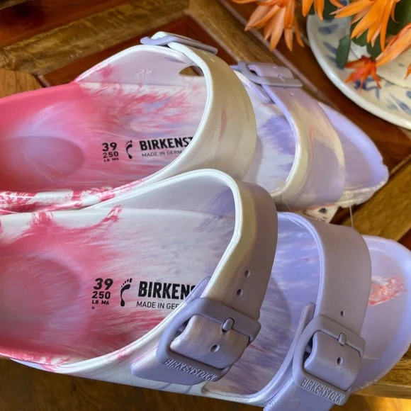 Birkenstock Women's Arizona Essentials EVA Sandals Purple Fog Swirl NWT MSRP $50 - Picture 11 of 11